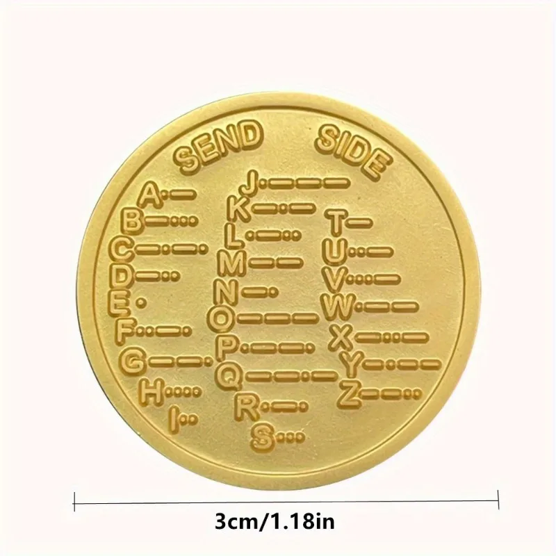 1Pc CW Morse Code Commemorative Chips Learn Encryption Language Games Pocket Token