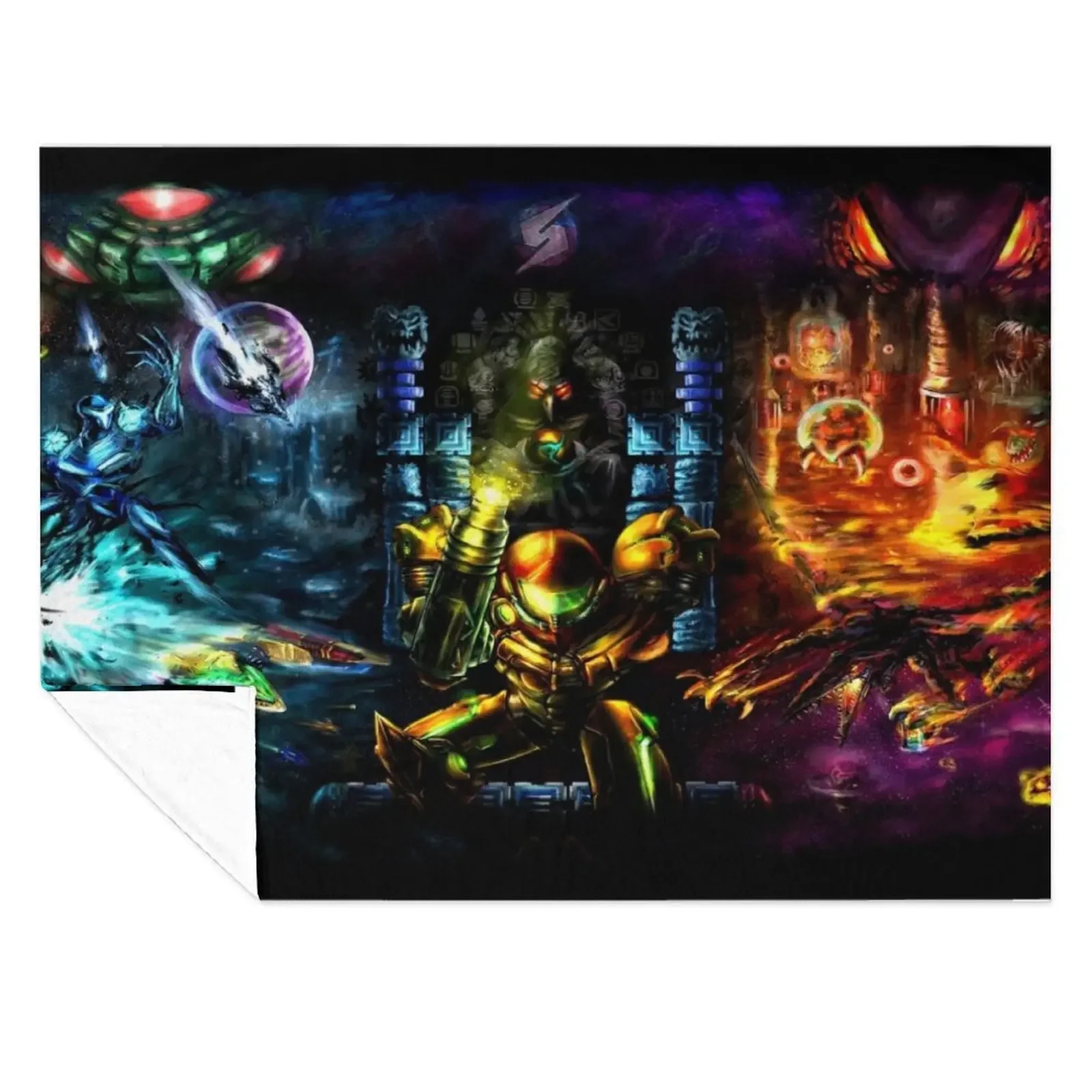 

Harmony of a Hunter: 25 Years of Metroid Throw Blanket Decoratives For Sofa Thin Sleeping Bag Hairy Blankets