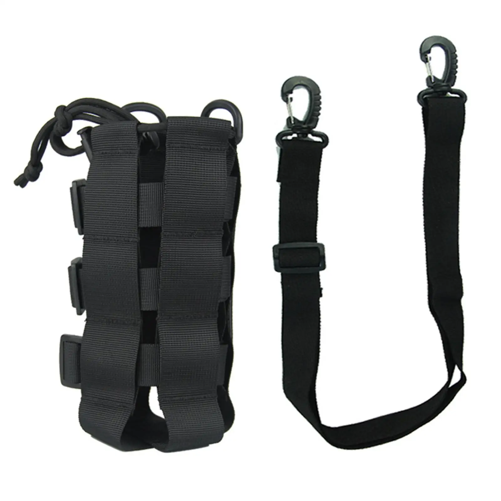 Drawstring Molle Water Bottle Belt Pouch Holder Outdoor Portable Camping Carrier Bag for Hiking Running Cycling Travel