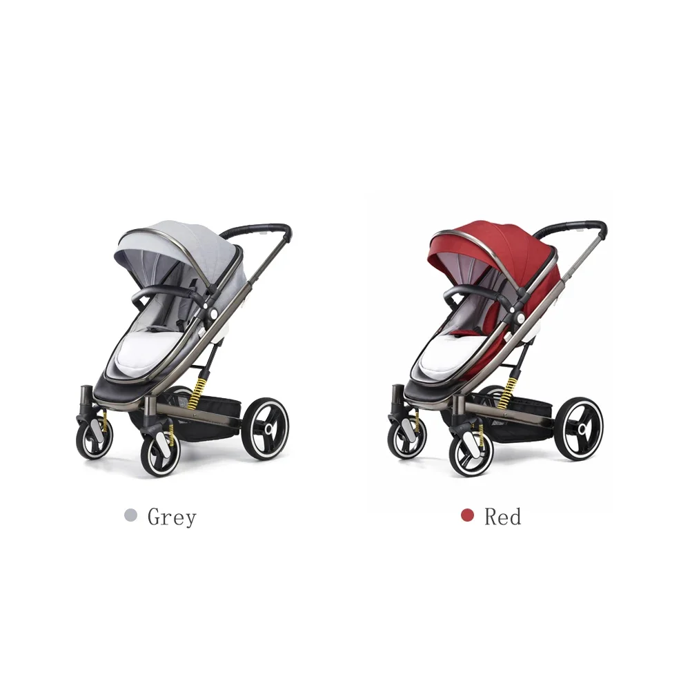 ST368-Poussette de Luxe Pliable pour Bébé, 3 en 1, avec Roues Avant Universelles