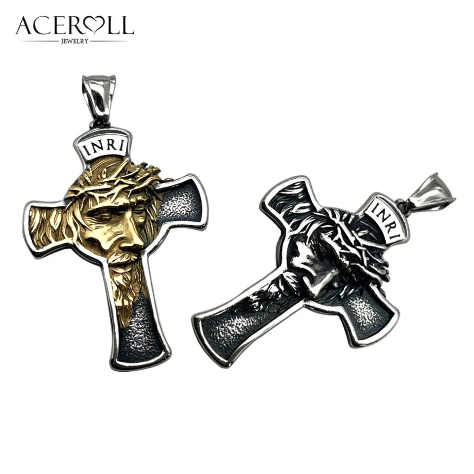 ACEROLL Stainless Steel Pendant Charms of Crucifix Jesus Cross New Arrival