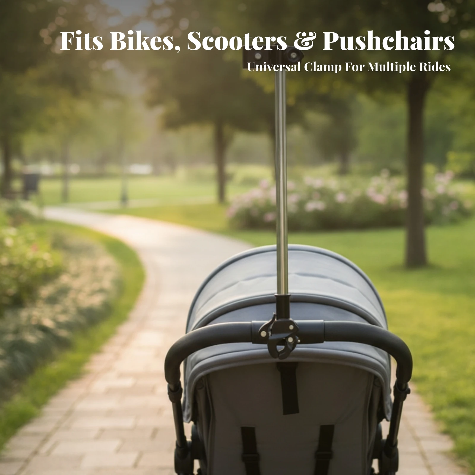Umbrella Holder Bracket Height-Adjustable Handlebar Umbrella Holder Easy Installation Heavy Duty for Parents, Strollers
