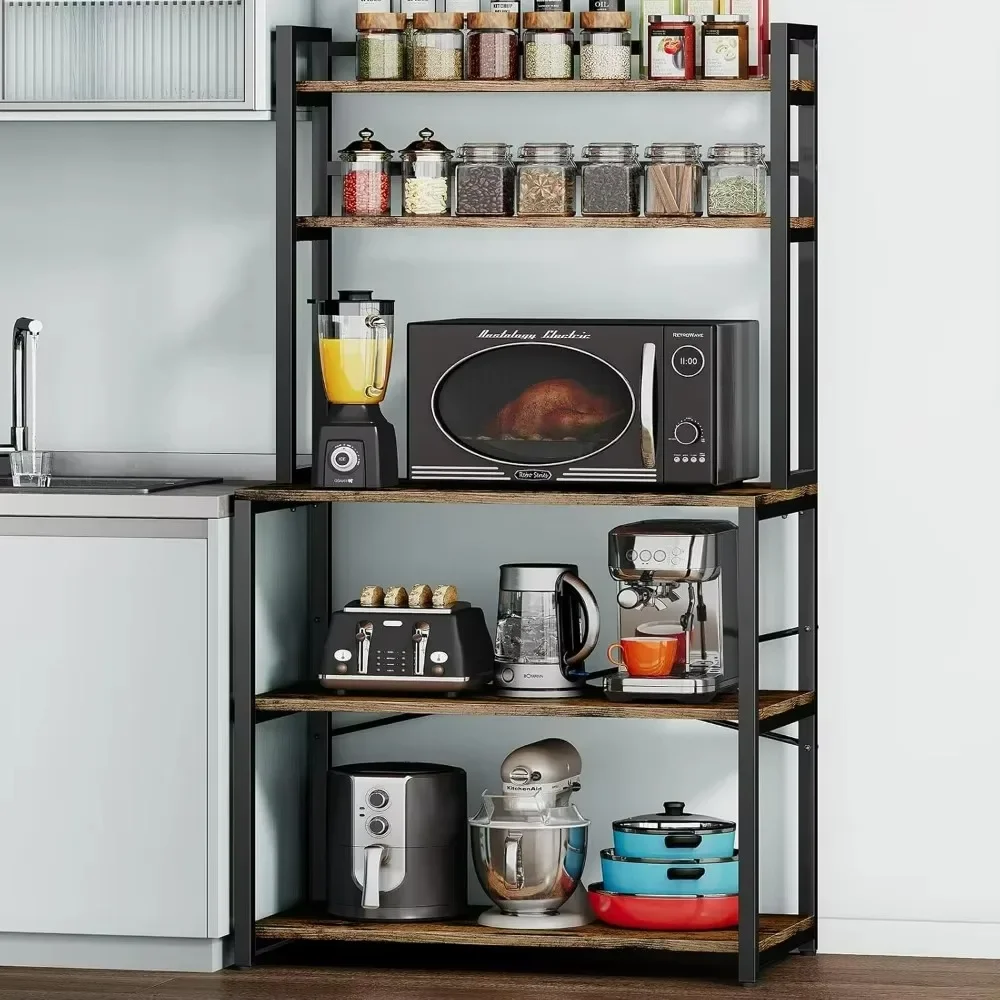 

Kitchen Cabinets, Industrial Microwave Stand with Storage, Freestanding Kitchen Stand Storage Shelf, Kitchen Cabinets