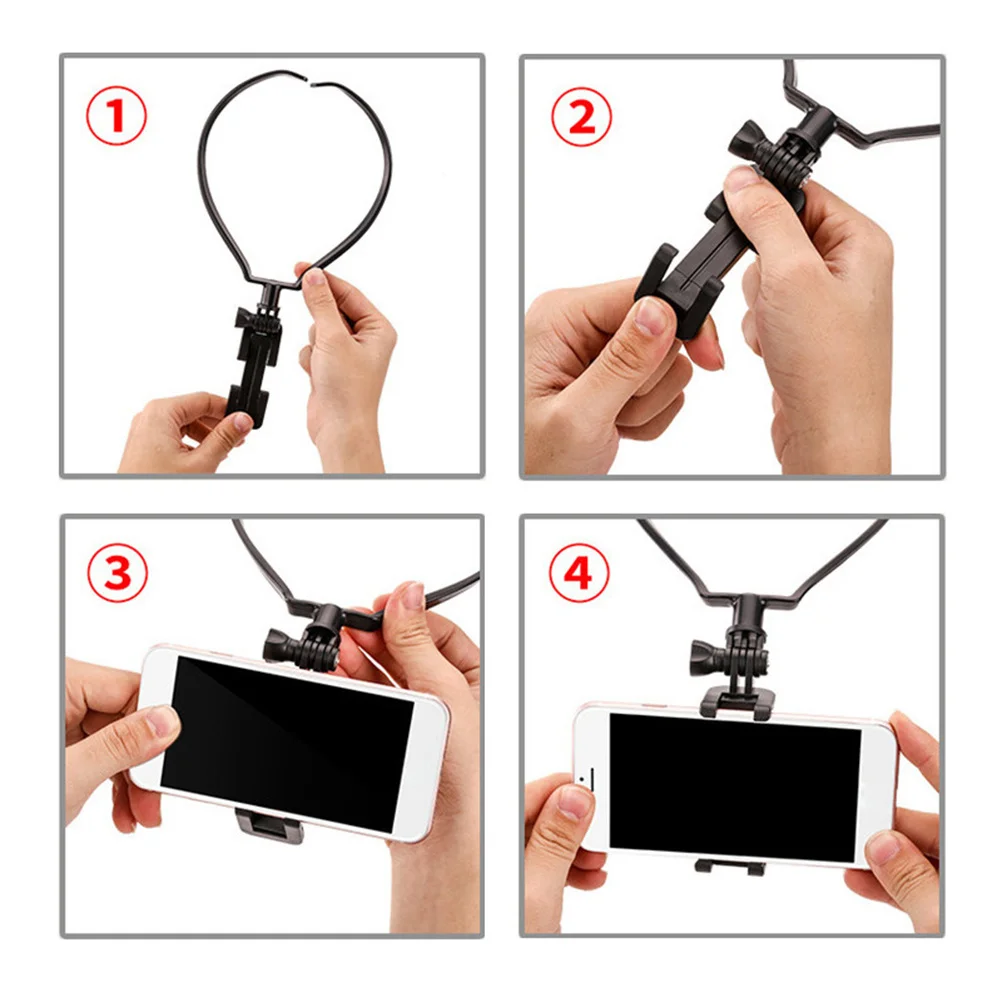 

Neck Hanging Stabilizer Phone Accessory 8 Phones Black Professional Camera Stabilizer Durable Design Hands Free Recording
