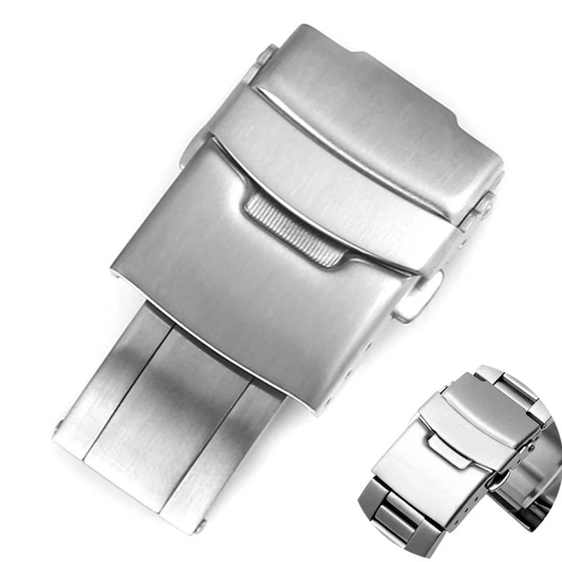 Fold Safety Clasp buckle 18mm 20mm 22mm Deployment Clasp for Seiko Casio Citizen Stainless Steel Watch Band Buckle