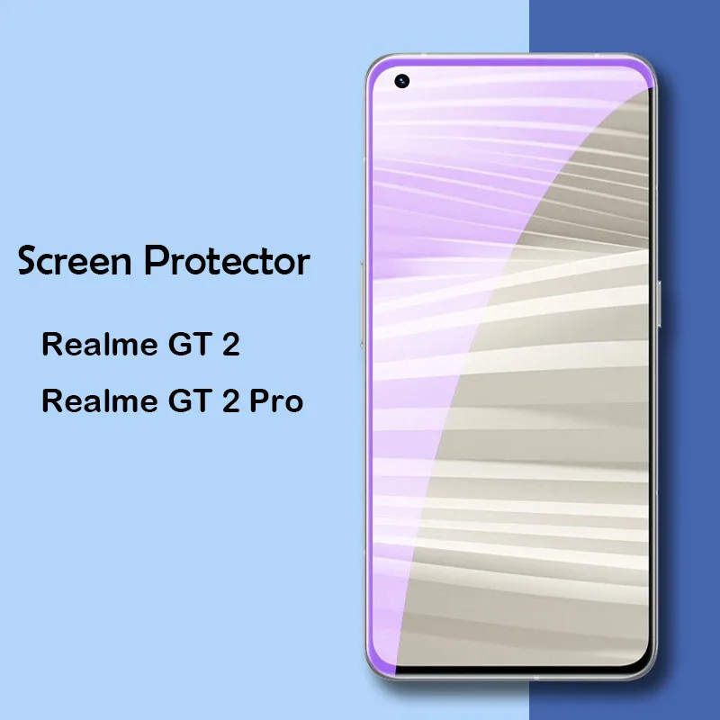 2.5D Защита экрана для OPPO Realme GT 2 Pro GT2 закаленное стекло для Realme GT Neo 2 3 Neo2 Neo3 синее матовое стекло