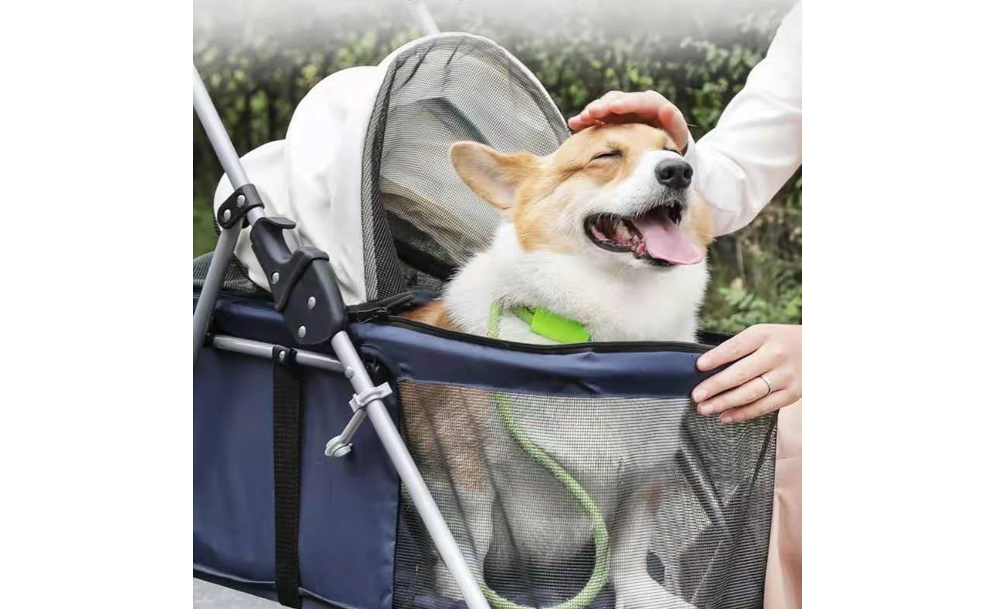 Foldable Pet Stroller twinWheel Pet Carrier for Outdoor Transport