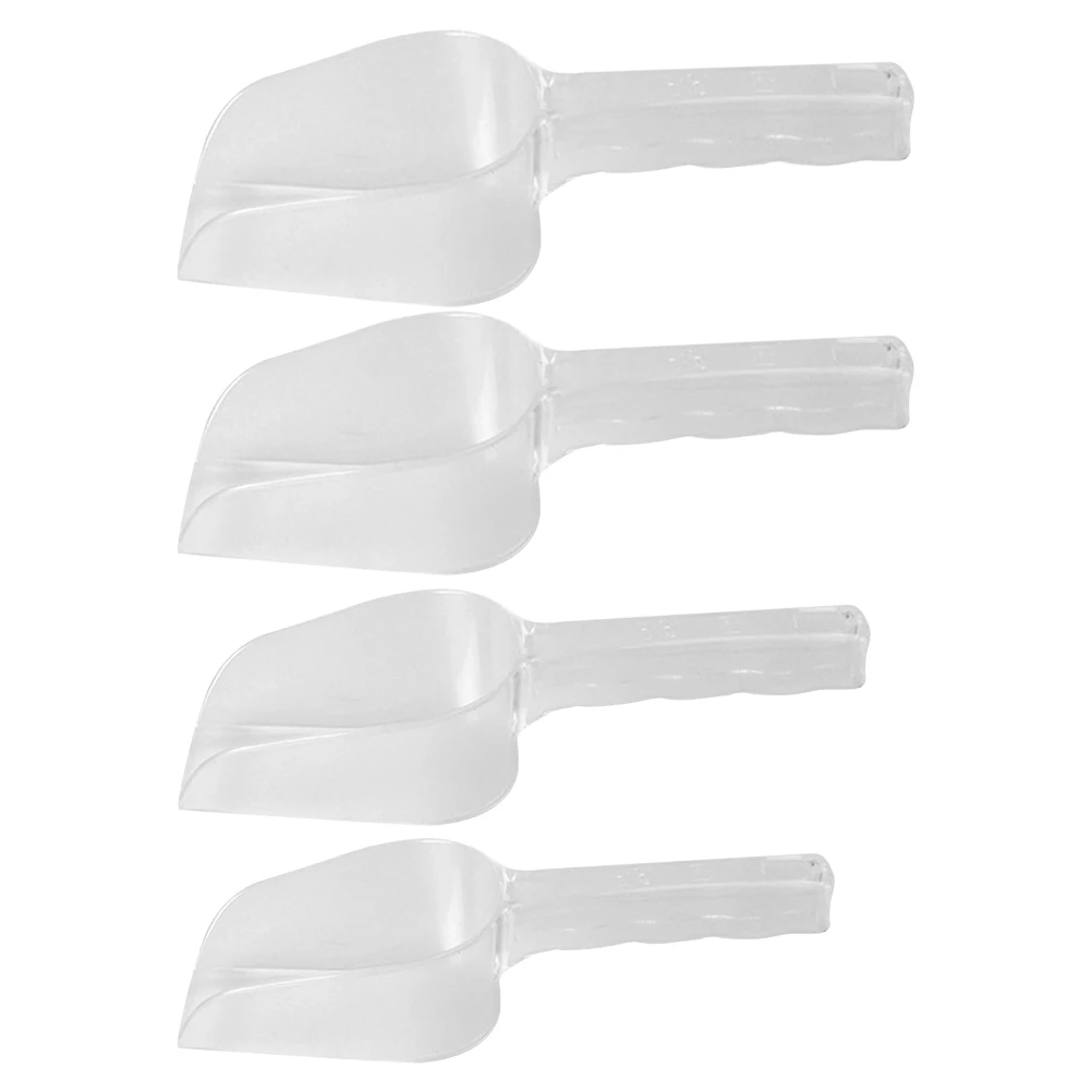

4pcs Plastic Ice Scoop Long Handle Ergonomic Food Shovel Multi-Functional Kitchen Gadget For Bar Dessert Shop Use Multipurpose