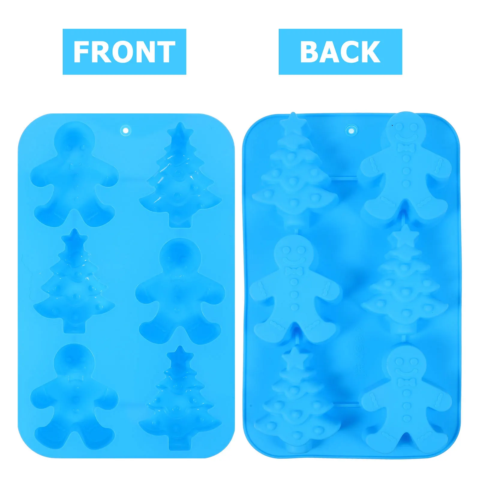 

1Pcs Silicone Christmas Cake Mold Fondant Mold Gingerbread Man Tree Shape DIY Baking Tool Food Grade Baking Die