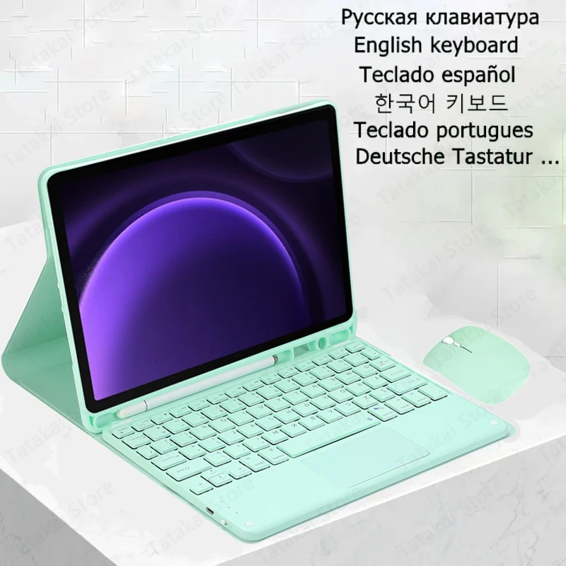 Keyboard with Touchpad for Galaxy Tab S9 FE Case 10.9'' SM-X510 X516B Keyboard Cover for Samsung Tab S9 FE Keyboard Case 2023
