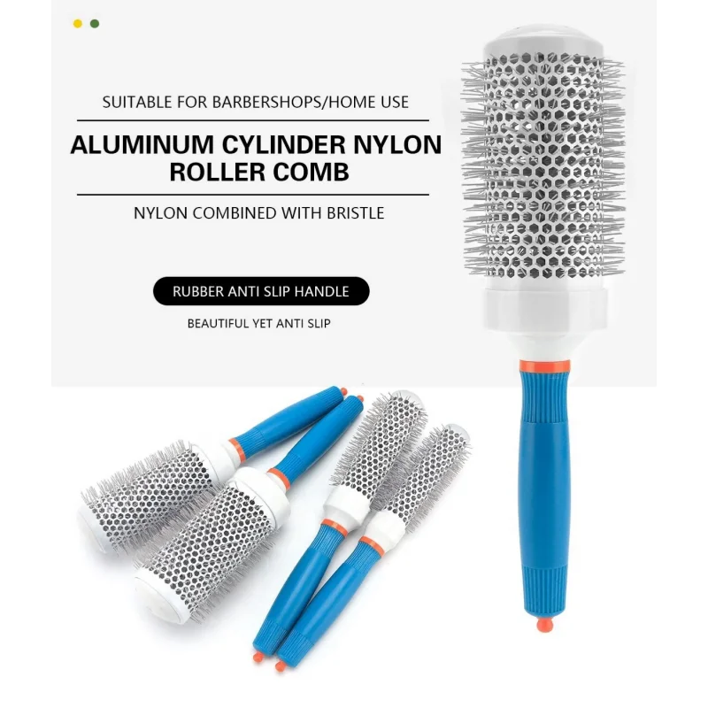 Salon Hair Brush Hair Styling Hairbrush Hairdressing Comb Round Curly Hair Rollers Tools Blue Hair Comb Professional  Rollers