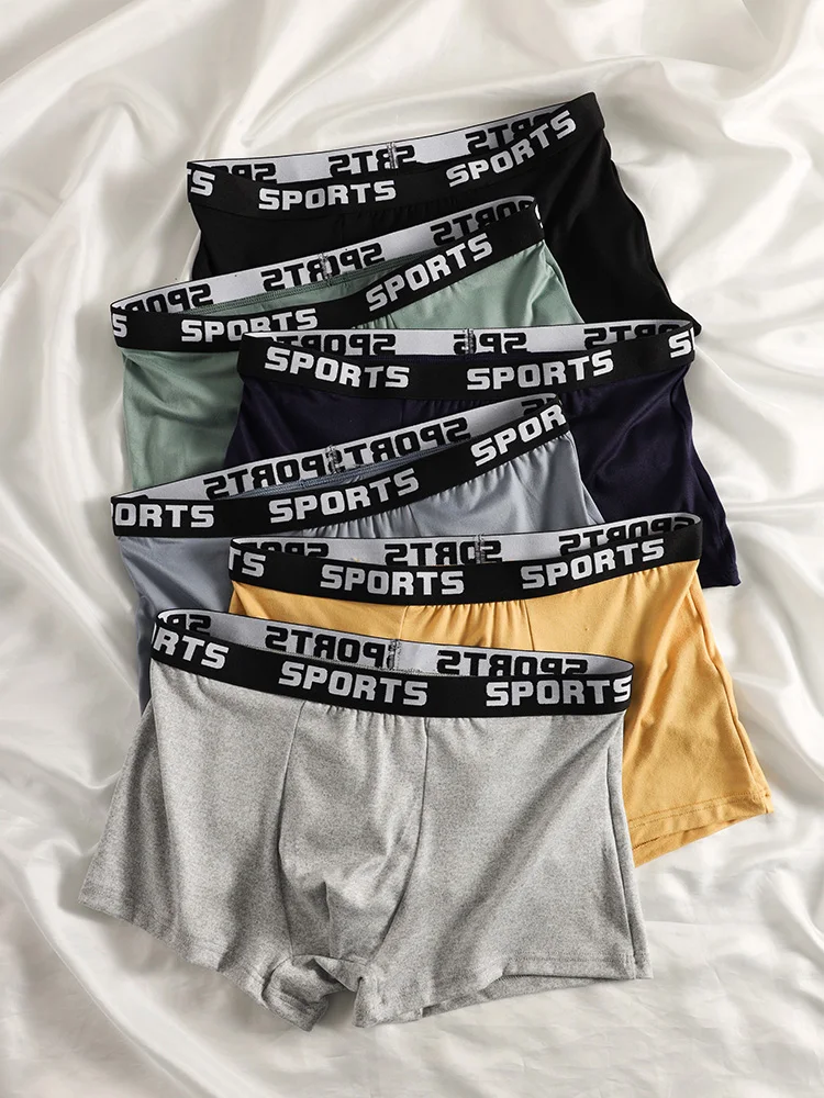 

6-Pack Men's Polyester Boxers - “SPORTS” Waistband, Athletic & Colorful