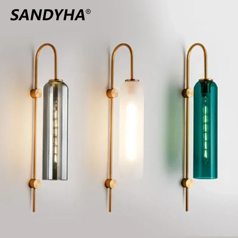 

SANDYHA Nordic High-end Wall Lamp Living Room Background Light LED Lighting Fixtures for Bedroom Study and Home Decor Luminaria