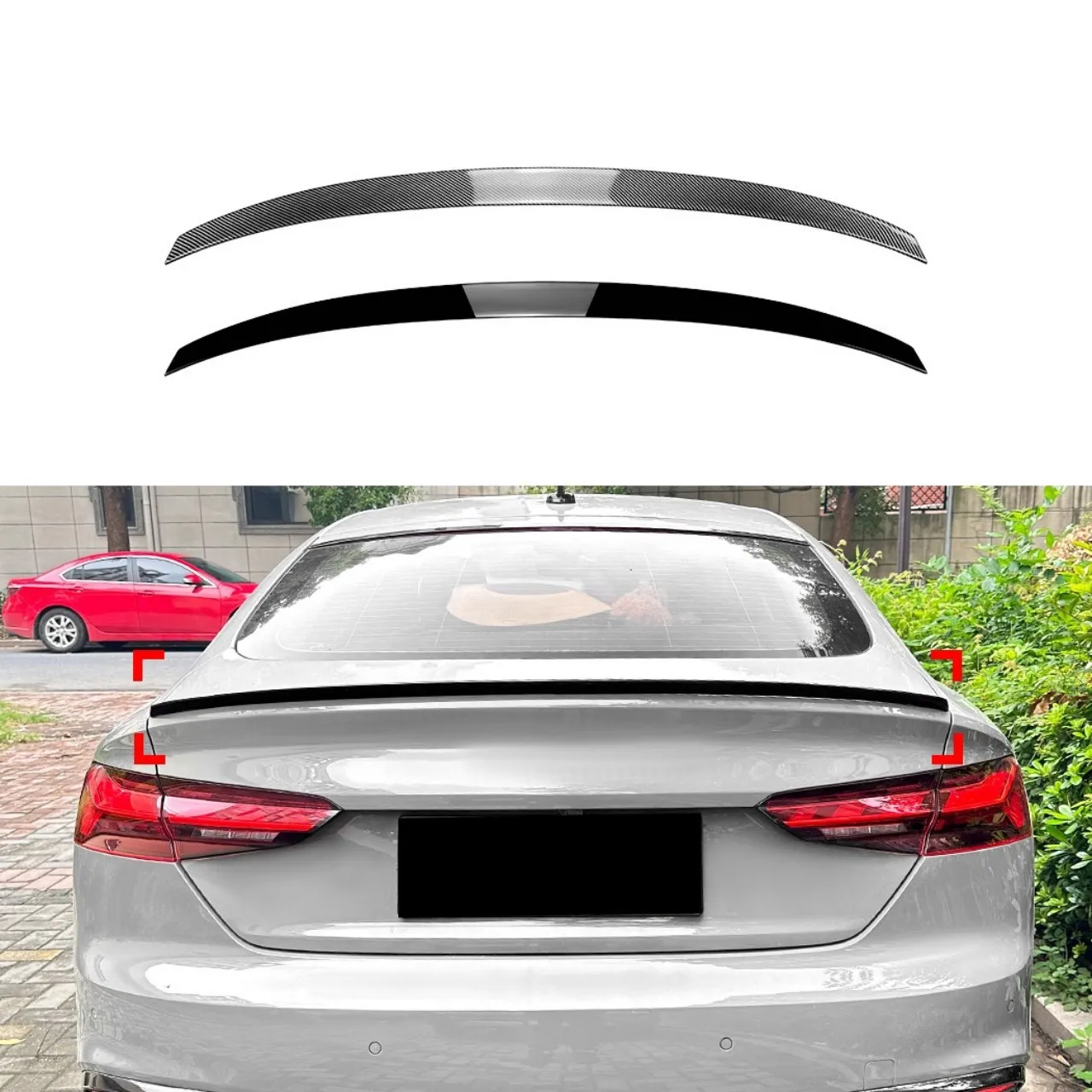 

S5 Style Car Rear Spoiler Tail Wing For Audi A5 F5 4 Doors S5 RS5 B9 8W Sportback 2017-2024 Rear Trunk Lip Trim Body Kit