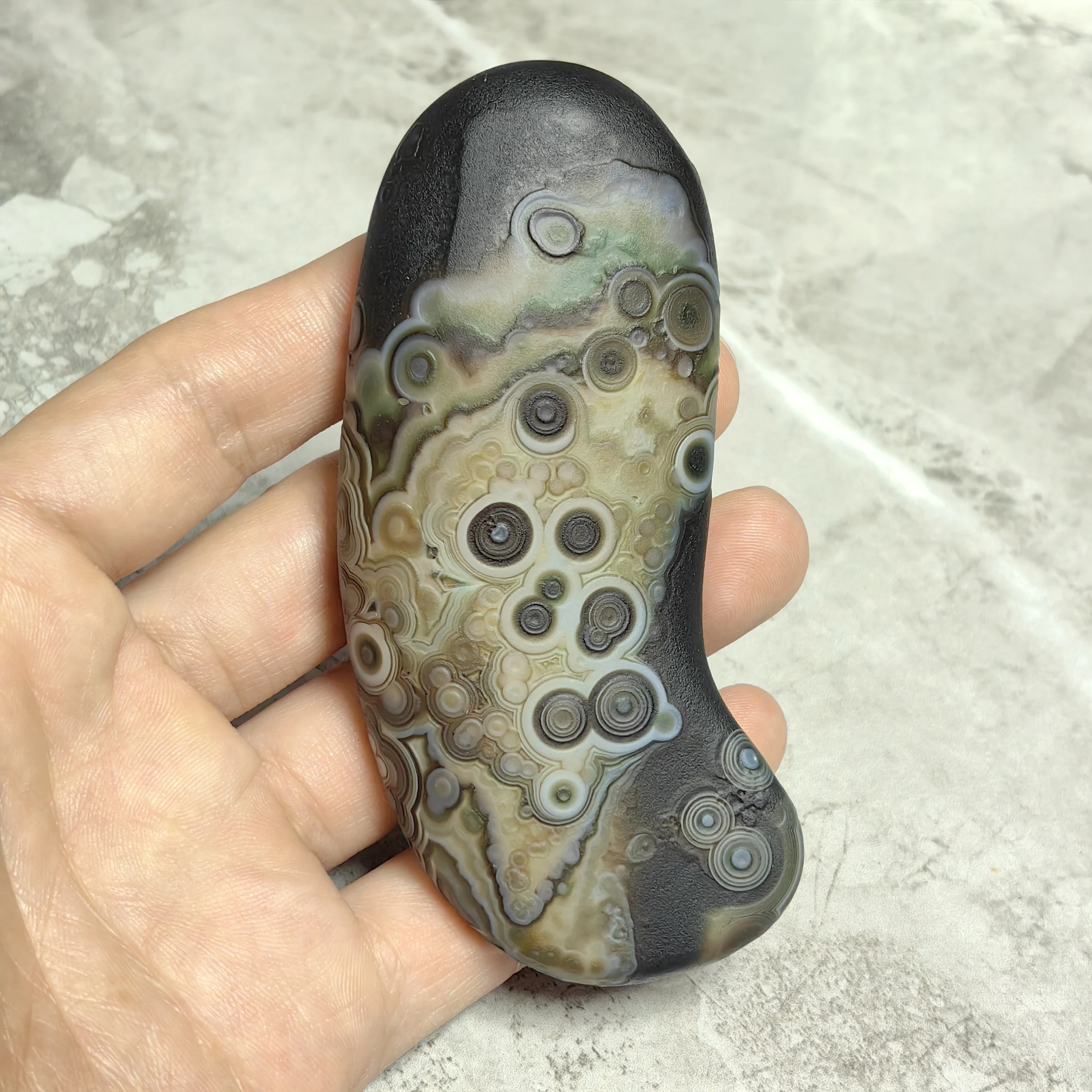 Pure Natural Divine Eyes Agate, Rough Stone Palm Stone Gobi for Good Luck, Attract Wealth,  Amulet DIY Jewelry Decoration Gift