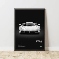 Famous Cars JESKO Canvas Wall Art Print Poster AGERA RS Decorative Mural Modern Home Decor Birthday Gift Unframed