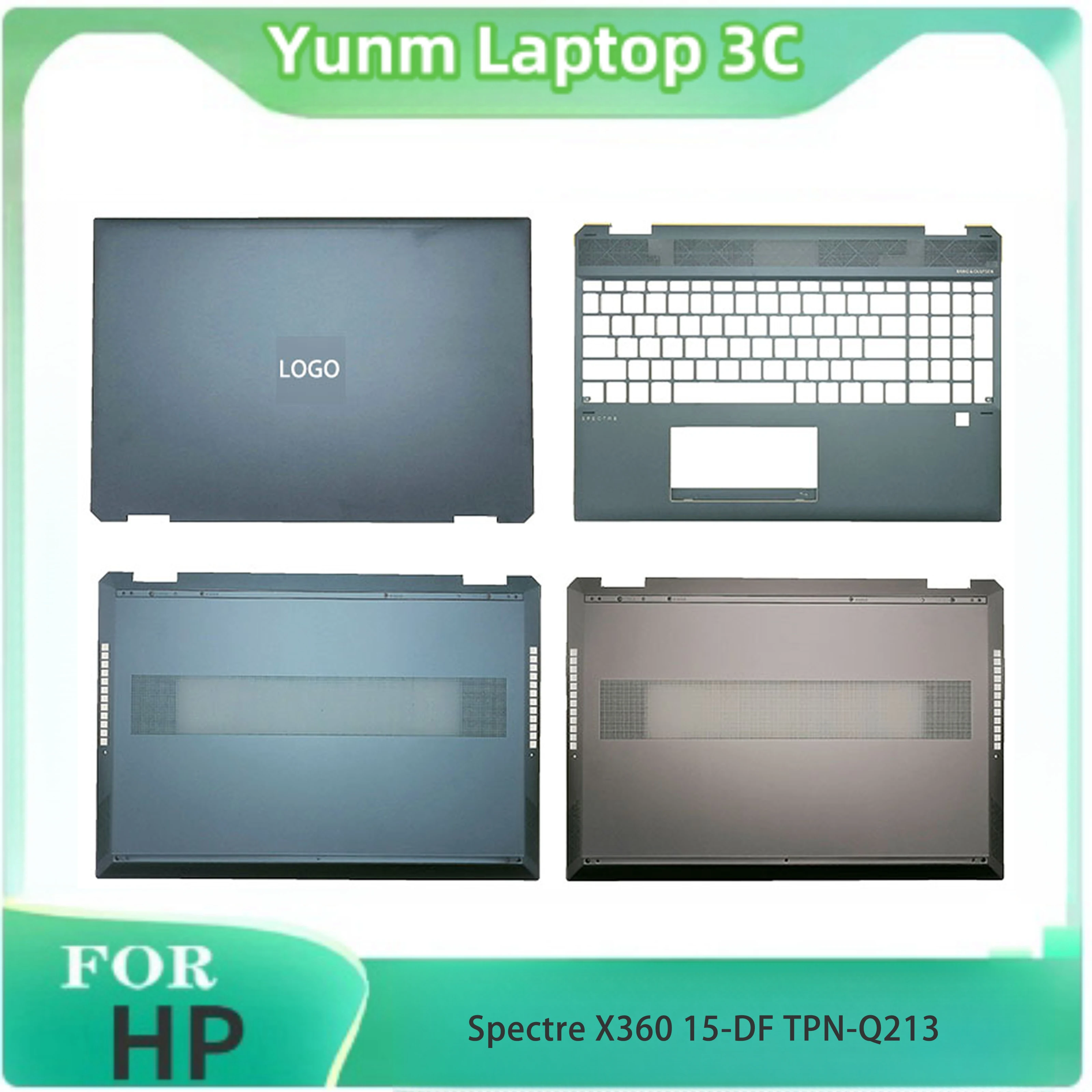 

New Original For HP Spectre X360 15-DF TPN-Q213 LCD Back Cover Palmrest Bottom Case Lower Cover Top Laptop Case Metal L38097-001