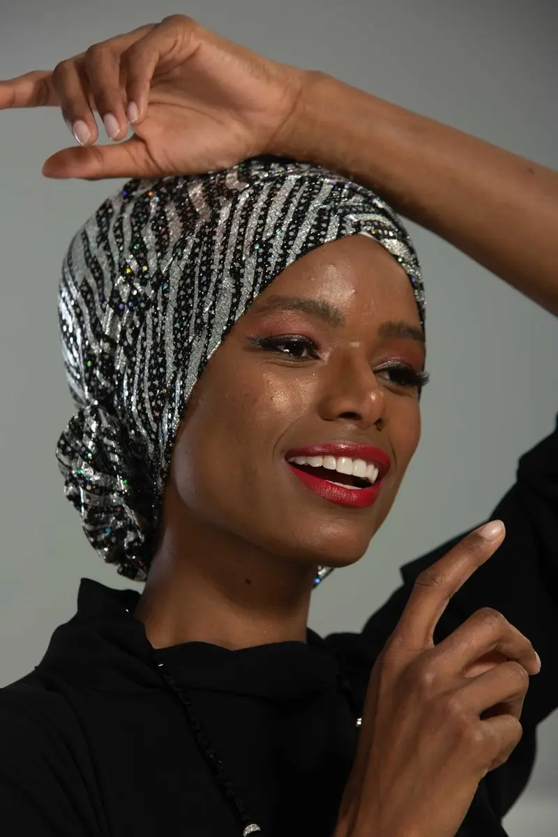 Teste padrão de zebra com lantejoulas