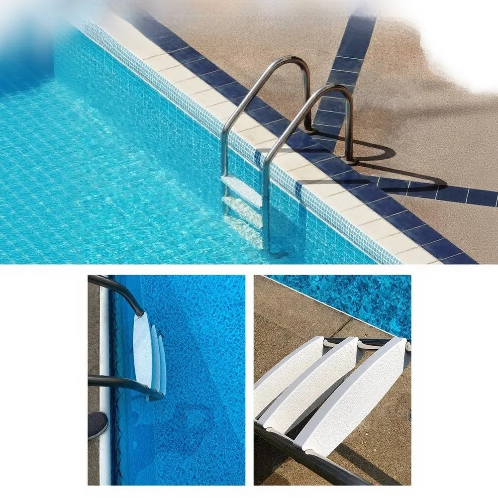 2pcs ABS Pool Ladder Treads Compatible with For 4.2cm Diameter Tubes For 49..6xFor 4cm Wet Condition Grip White