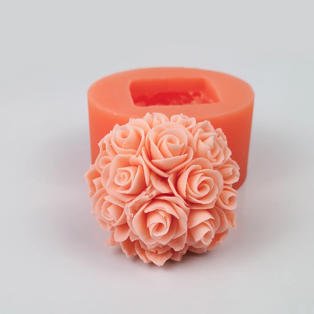 PRZY Molds Bouquet Flower Mold Roses, Carnations, Orchids Flower Ball Flower Decoration Plant Soap Silicone Candle Moulds Making