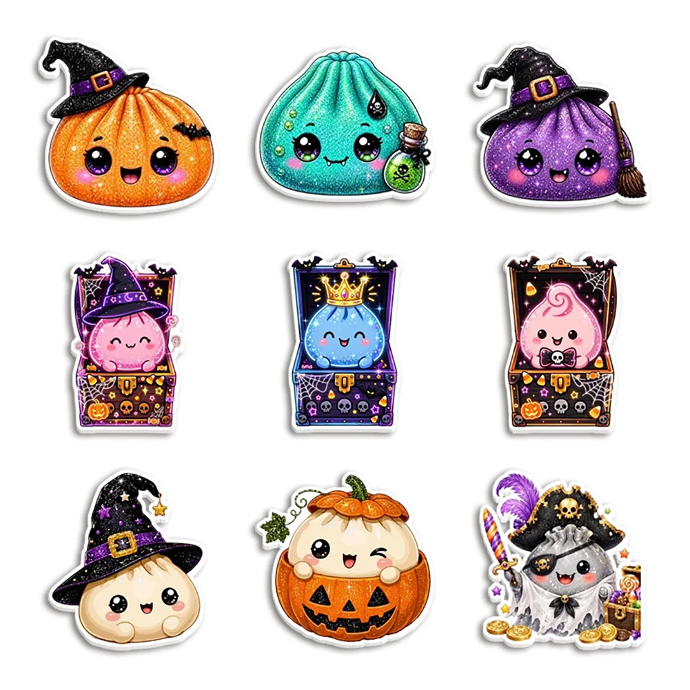 10pcs/lot Mystery Bao Halloween Dumplings Resin Planar Acrylic Flatback for Bow Center Craft Supply Backpack Badge Decor Pendant