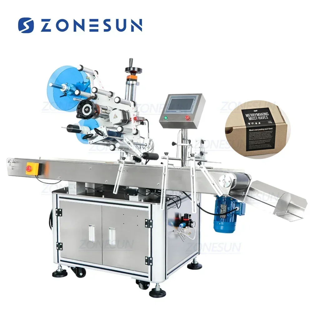 ZONESUN ZS-TB833 AutomaticTamper Proof Evident Adhesive Sticker Sealing Facial Mask Paper Box Corner Labeling Machine