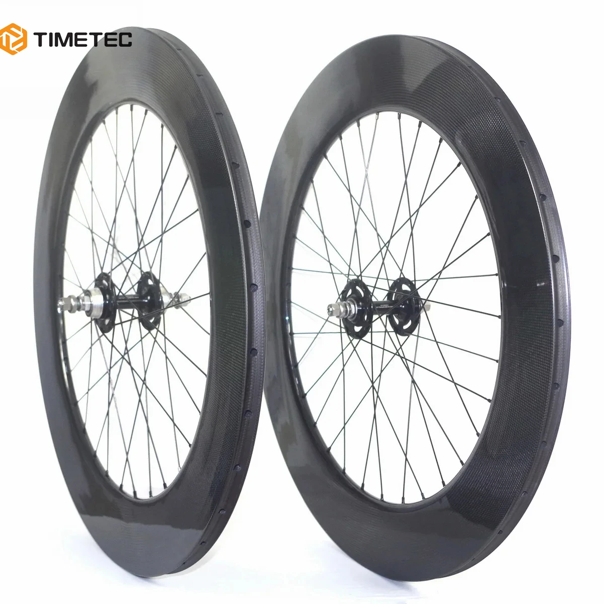

700C Track Bike Fixed Gear Carbon Wheelset Flipflop Hub Single Speed Bicycle Wheels 88mm Depth 23mm Width Tubular Clincher