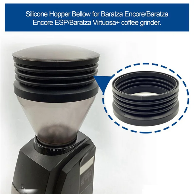 

B59B-Hoppers Bellow Coffee Beans Grinder Single Dose Hoppers For Baratza,Reusable Silicone Bellows,Coffee Grinder Bean Bin Durab