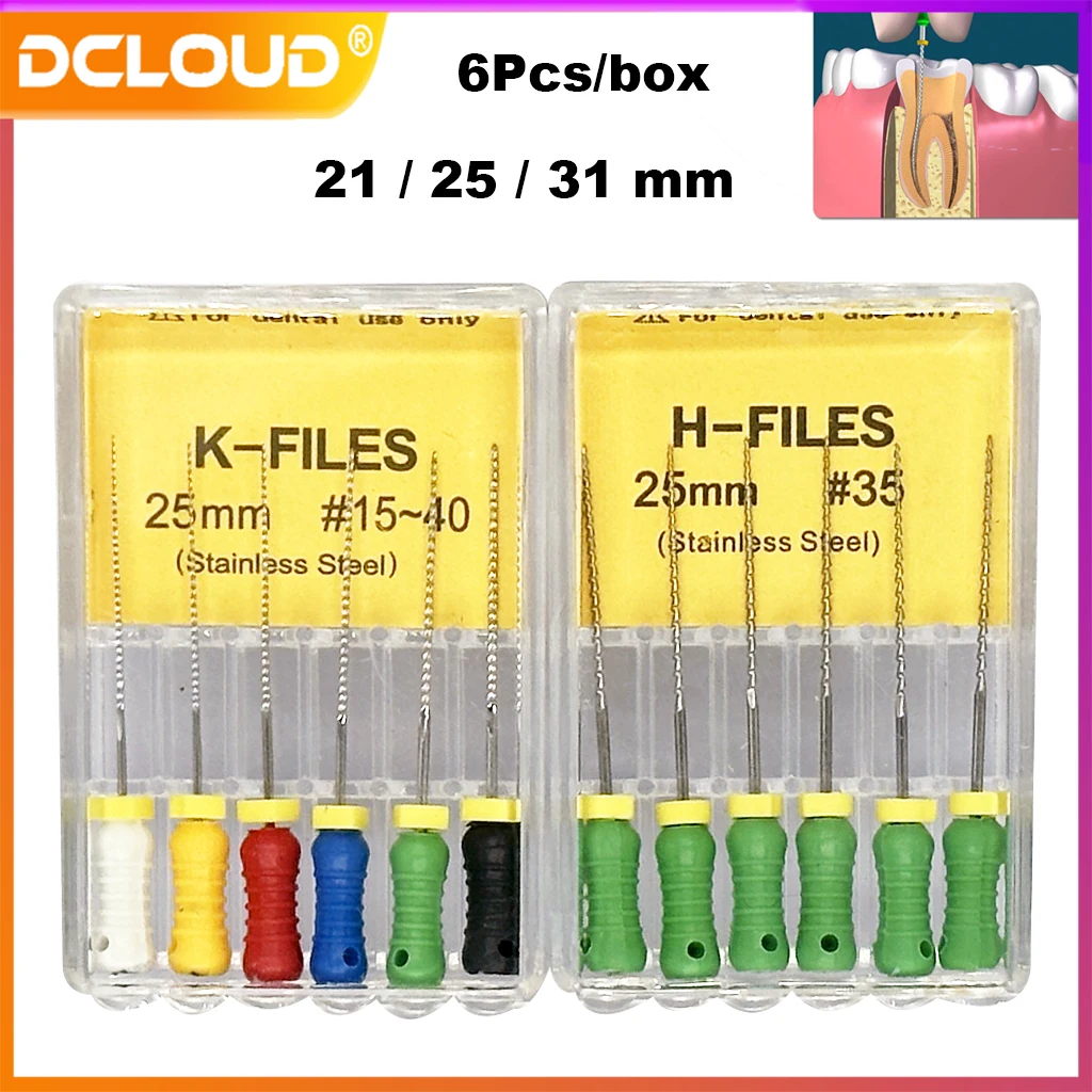 

1Box Dental Hand Use K-File 21/25mm/31mm H-File Stainless Steel Endodontic Root Canal Files Dentistry Files Lab