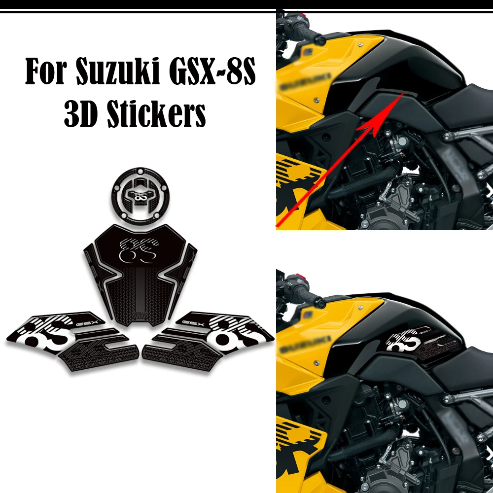 NEW For Suzuki GSX-8S GSX 8S GSX8S 2023 2024 2025 Protection Tank Pad Grips Gas Fuel Oil Kit Knee Stickers Decals Fairing Fender