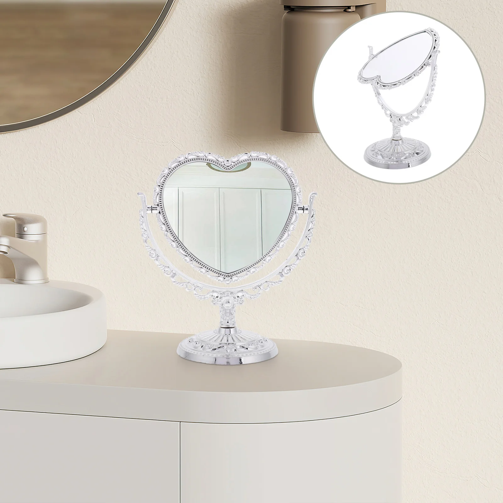 

Hand Mirror Vintage Cute Dresser Mirrors for Bedroom Heart Decor