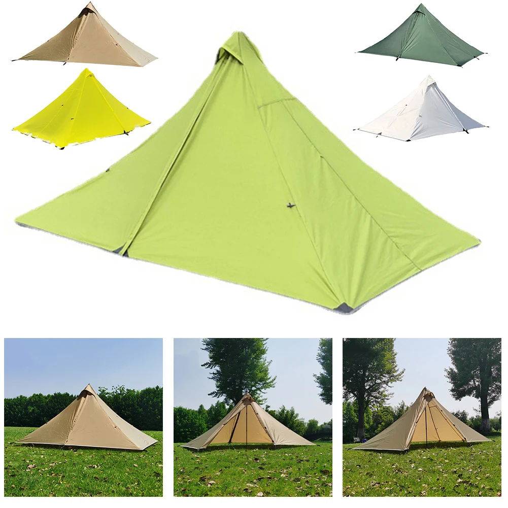 

Camping Portable Hiking Tent Yellow Waterproof Solo Tent Breathable Material Compact Storage Tear-resistant Fabric