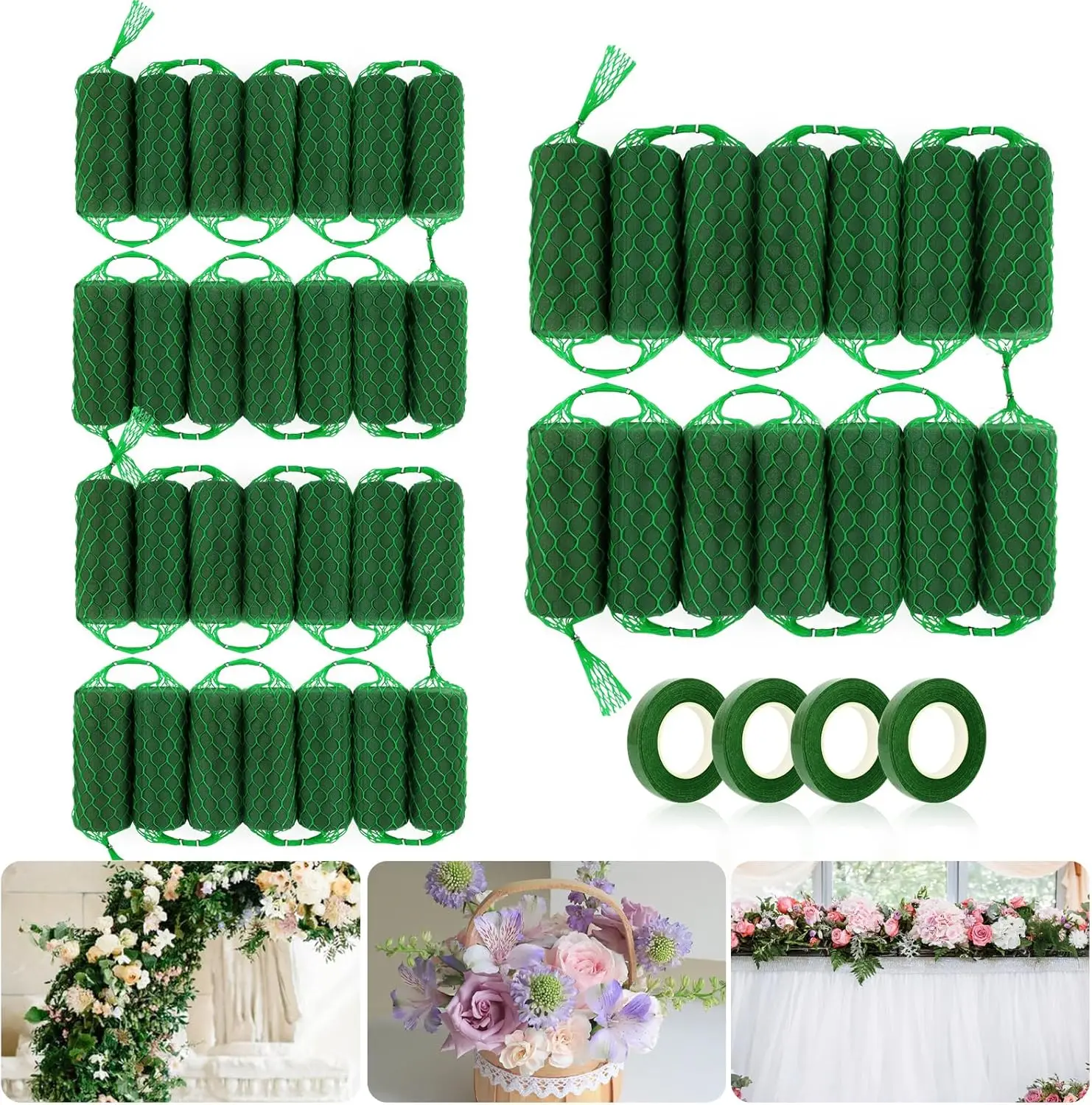 

42 Pcs Floral Foam Garland, 27.6ft Flower Sponge Kit for Wedding Home Decoration