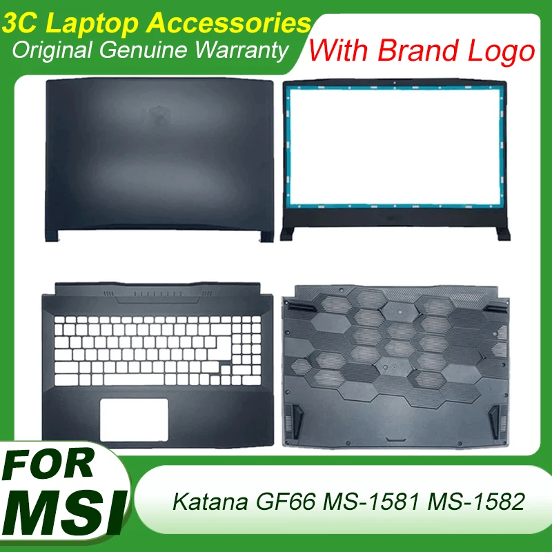 Imagem -01 - Original do Portátil para Msi Lcd Tampa Traseira Moldura Frontal Palmrest Fundo Katana Gf66 Ms1581 Ms-1582 Novo Case original do portatil para msi lcd tampa traseira moldura frontal palmrest fundo katana gf66 ms1581 ms 1582 novo case 01