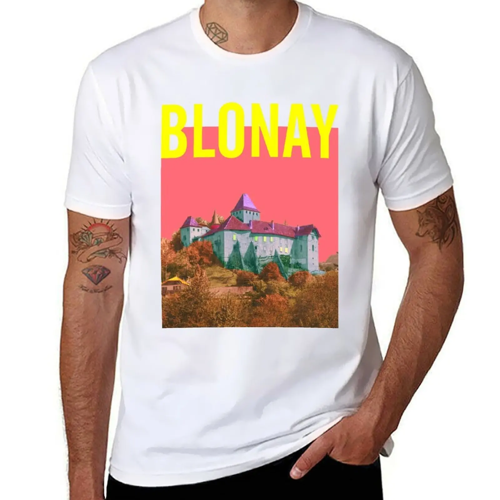 

nostalgic view of Chateau de Blonay, historic landmark T-Shirt t shirt for man 100 percent cotton t shirt man luxury T-Shirt