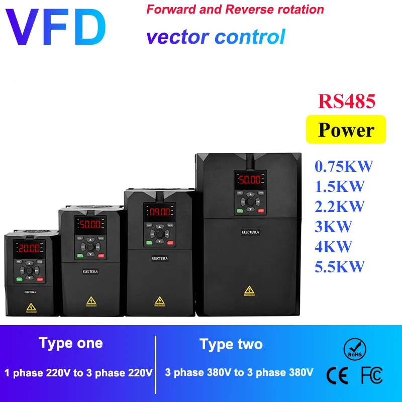 

Single Phase AC Motor Speed Control Frequency Inverter 230V 0.75kw VFD 1HP 0.5hp AC UNIT