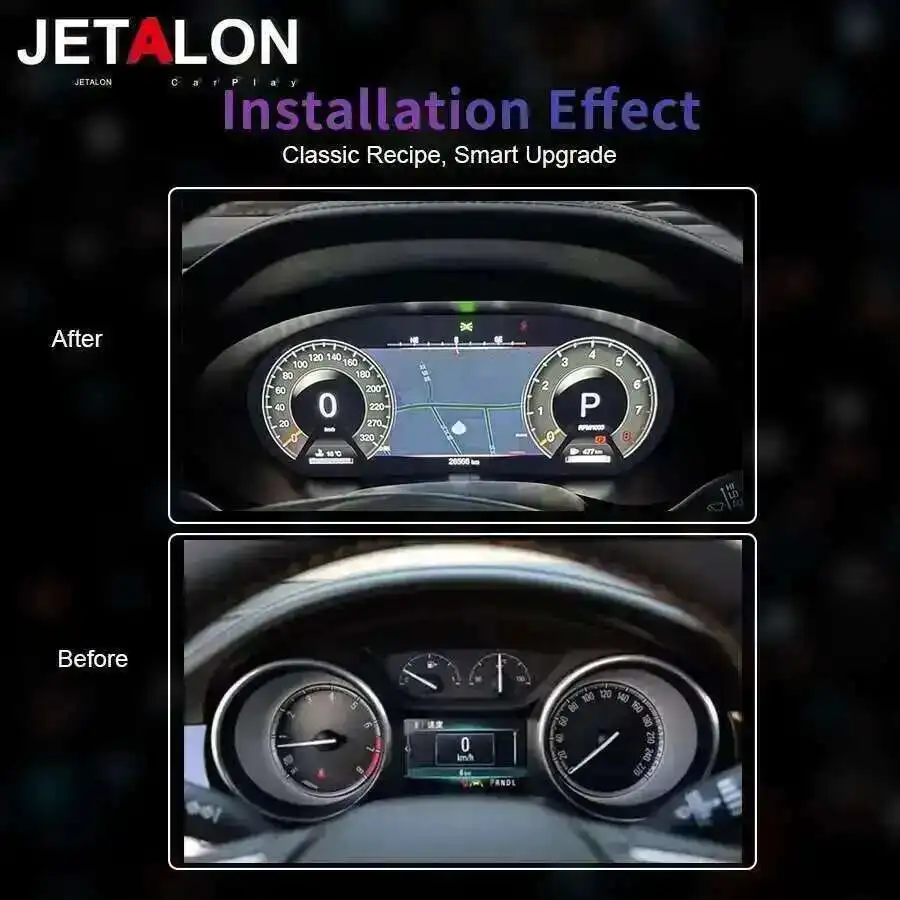 10.25" Car Speedometer For Malibu 8th 2009-2014 LCD Instrument Cluster Virtual Cockpit Speedmeter Dashboard Carplay Navigation