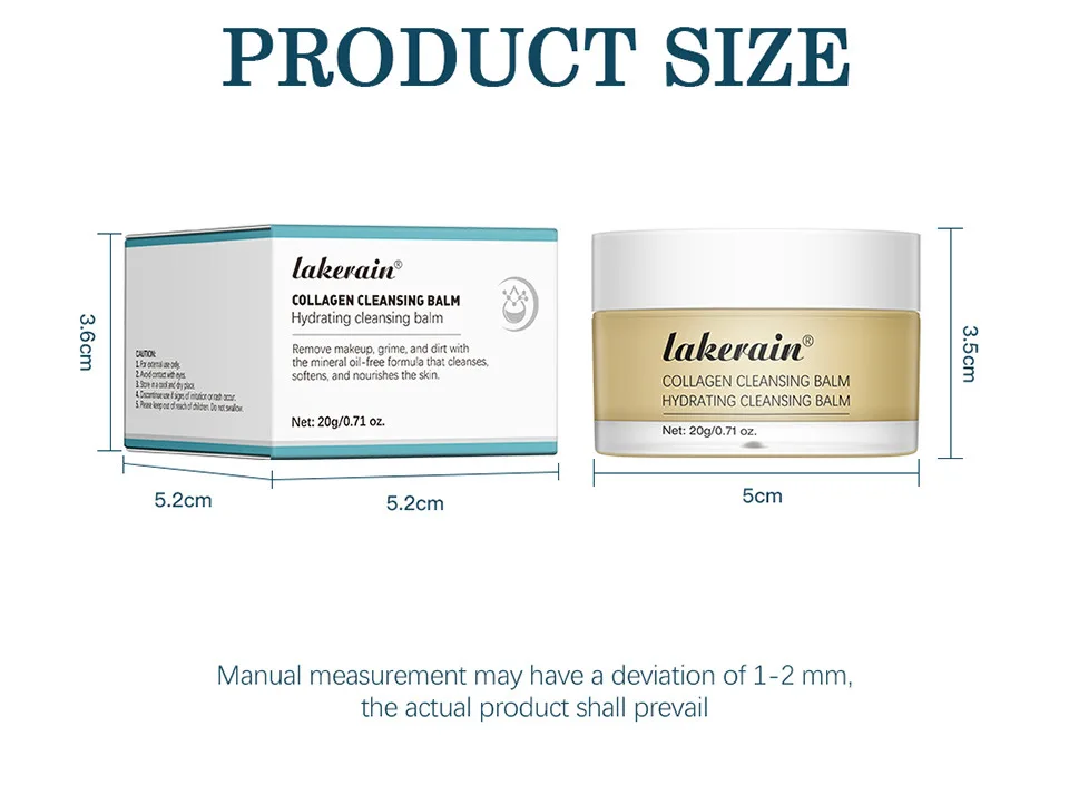 Lakerain Rose Scented Cleansing Balm, Gently Melts Makeup & Impurities, For Face & Lips, Non-Greasy & Soothing Formula