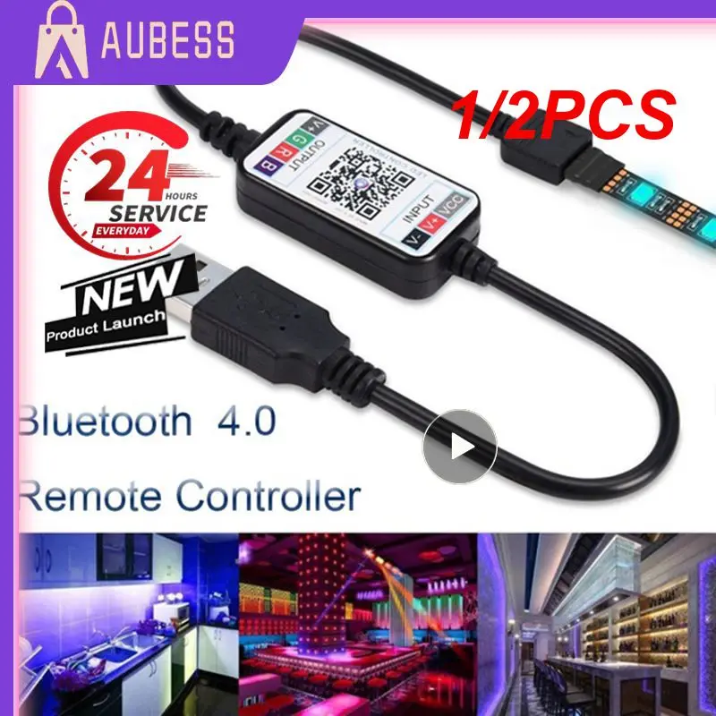 1/2PCS Universal Mini Wireless 5-24V Smart Phone Control RGB LED Strip Light Controller USB Cable 4.0 For Hotel Bar