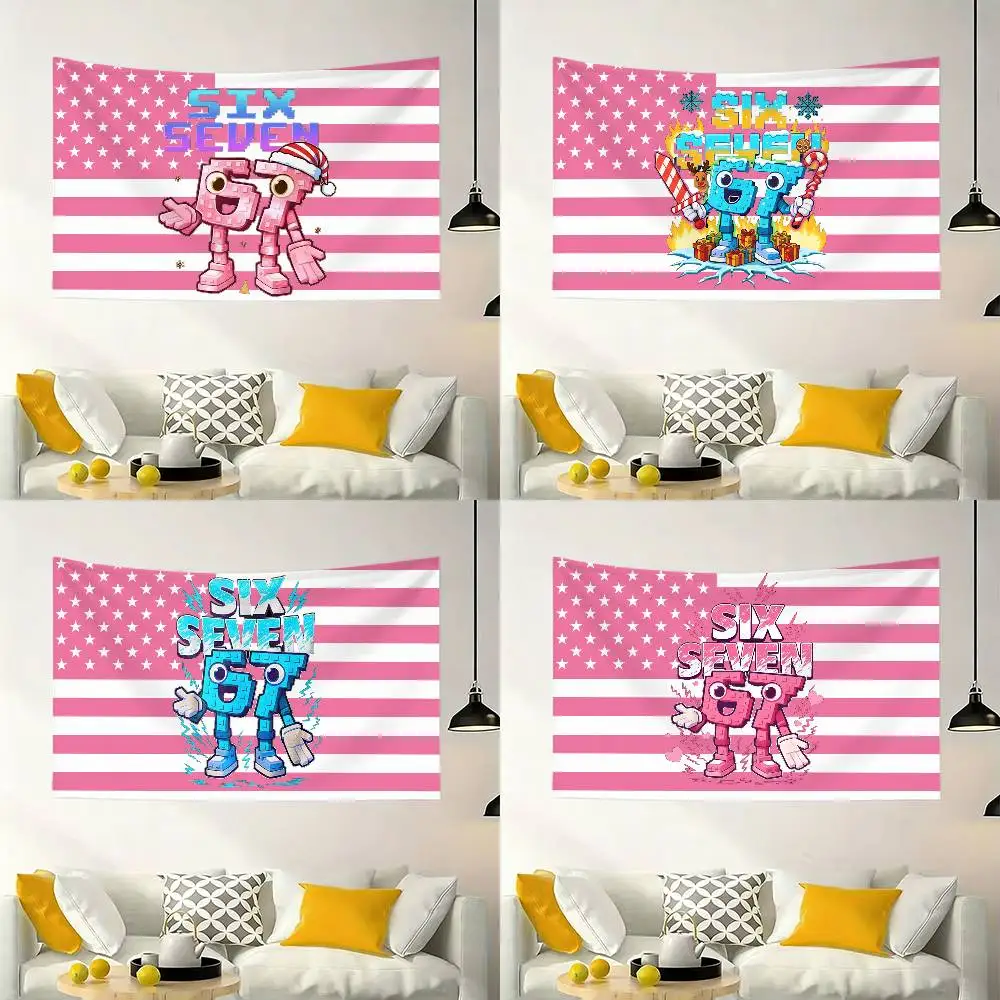 

Steal A Brainrot Six Seven Flag Digital Printing Banner for Garage Wall Out Door Decoration