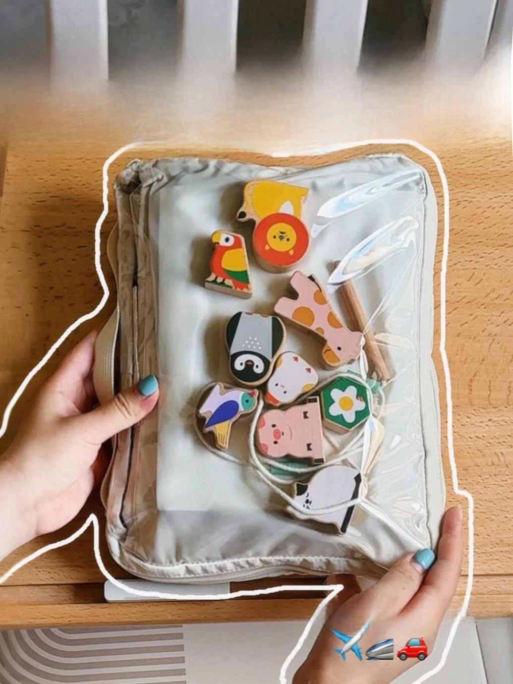 Bolsa de Armazenamento de Brinquedos de Educação Infantil Portátil de Grande Capacidade, Essencial para Viagens, Bolsa de Atividades para Bebês, Organ