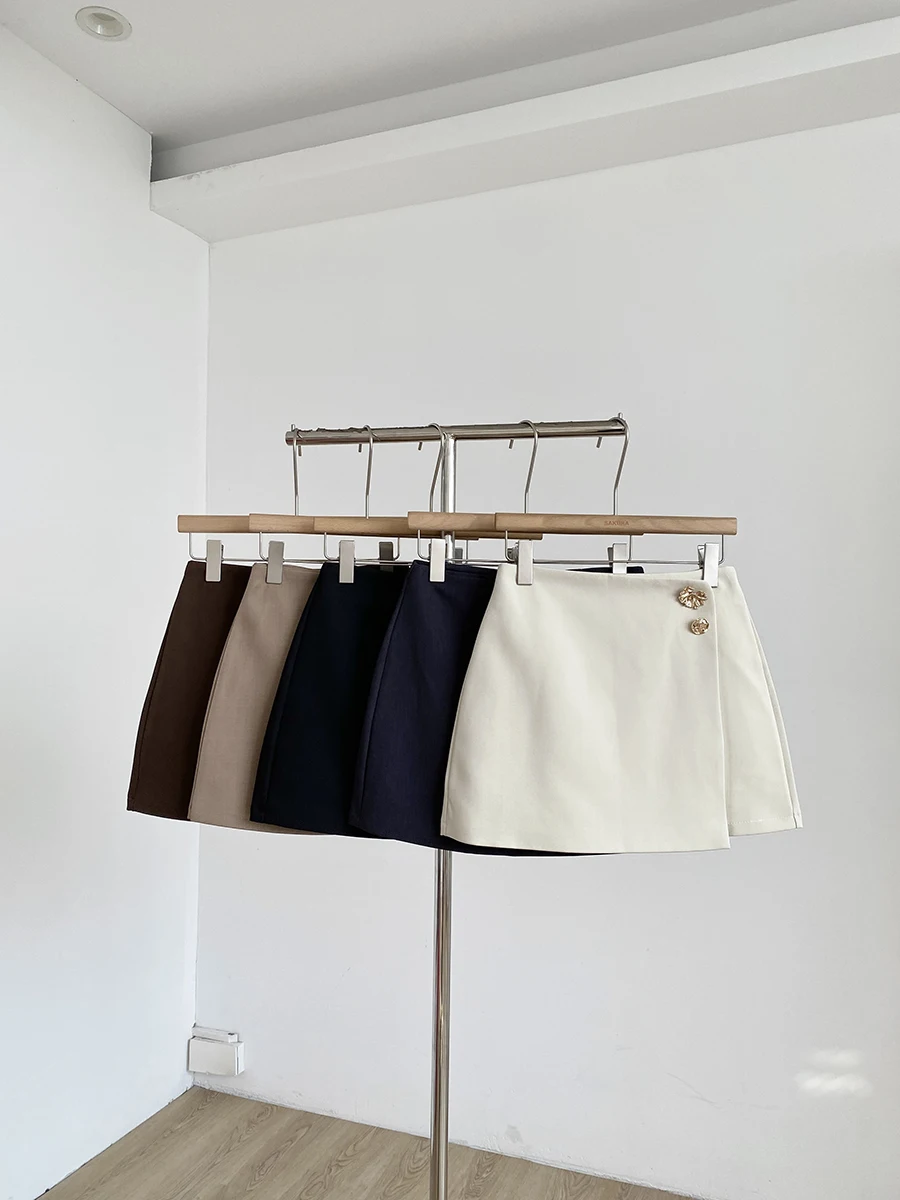 High Waist Asymmetrical A-Line  Skirt Women's Anti-Light Walking Spring 2026 New Korean Style Commute Slimming Light Beig...
