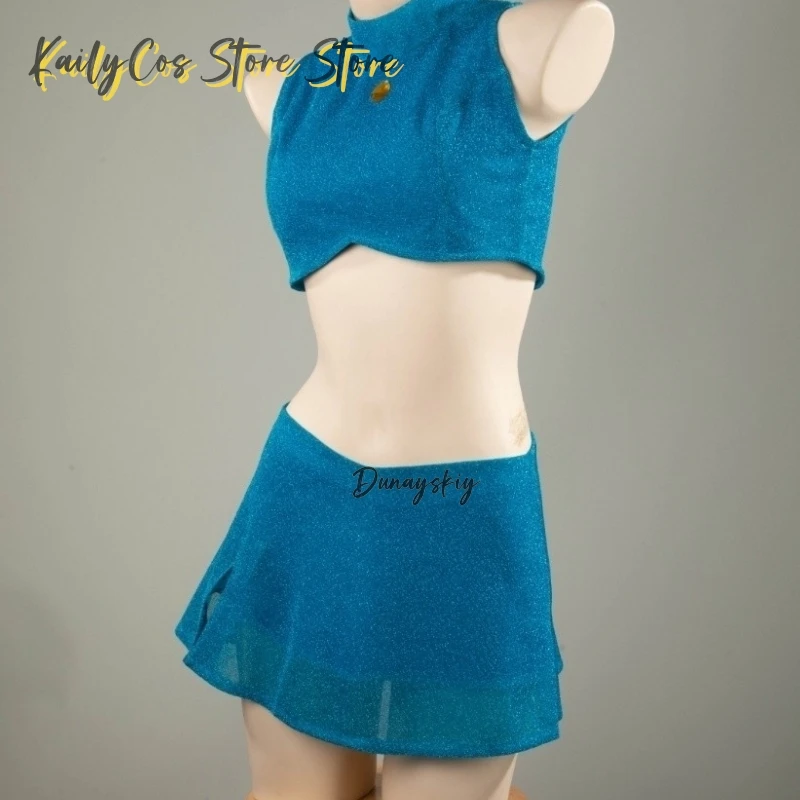 Anime Club Cartoon Princess Bloom Cosplay Girls Style Clothes Halloween Party Dress-up Blue Suit Shiny Skirt Adult Women view 3