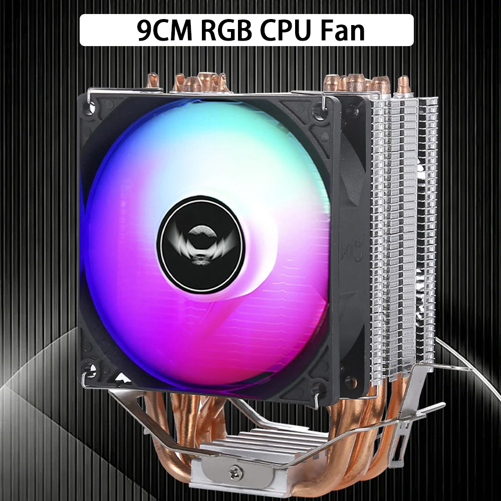 4 Heat Pipe CPU Air Cooler 9CM RGB Fan 4Pin PWM TDP 145W PC Cooling Fan for LGA115X 1200 1700 2011 2066 X79 X99 I5 I7 Processor