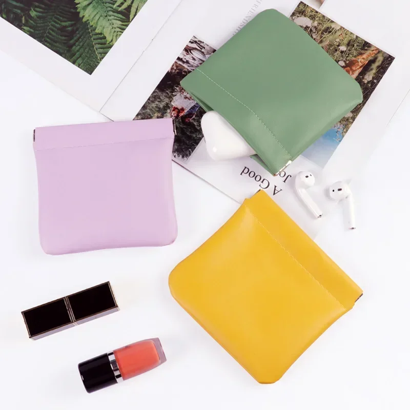 

New 1 Pcs Travel Makeup Bag Lipstick Key Earphone Data Cables Organizer Pouches Card Holder Purse Automatic Closure Storage Bag