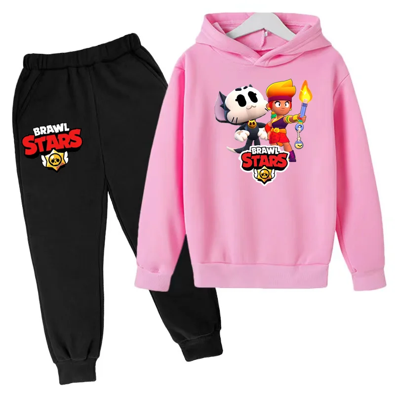 Children's Hoodie Cute Anime Game Print Top + Trousers 2P Boys Girls Toddler 3-12Y Sweatshirt Coat Beautiful Fashion Casual Set