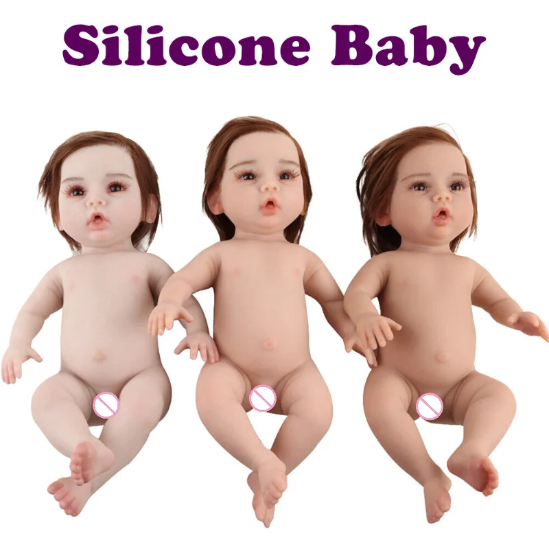 

47cm Full Body Silicone Baby Girl Rebirth Doll with Bone Newborn Baby Toy Gift Birthday Gift for Boys and Girls