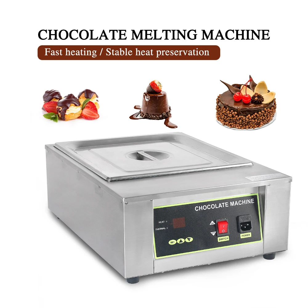 GZZT 1/2/4 Lattice Electric Chocolate Melting Machine Digital Display Chocolate Melting Furnace Tempering Machine Heating Stove