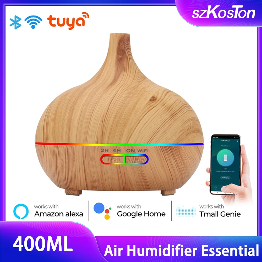 Tuya WiFi Humidifier Essential Aroma Oil Diffuser Smart Home Air Humidifier Mist Maker Ultrasonic for Smart Life Alexa Google