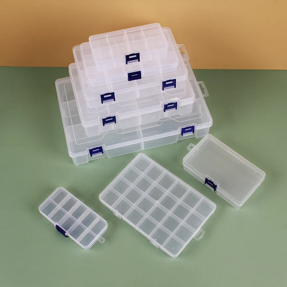 

Transparent Plastic 24 Lattice Jewelry Storage Box Classification Lattice Jewelry Box Small Parts Box Medicine Box